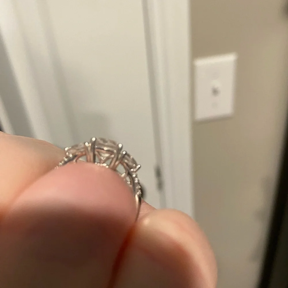 Simulated white sapphire ring